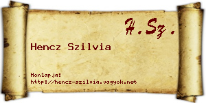 Hencz Szilvia névjegykártya