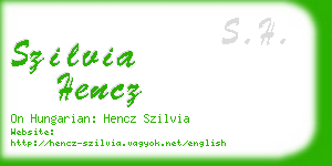 szilvia hencz business card